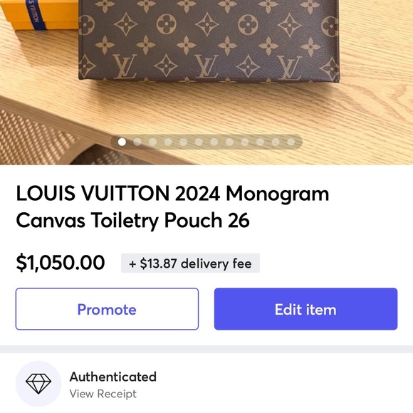 LOUIS VUITTON 2024 Monogram Canvas Toiletry Pouch 26 - Picture 2 of 15